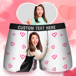 Custom Photo Basic Heart - Gift For Husband, Boyfriend - Personalized Men's Boxer Briefs