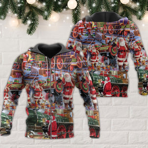 Santa Christmas Snow Village Christmas Spirit Of Giving - Hoodie