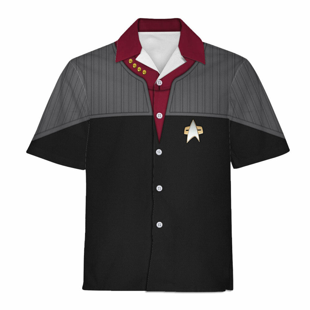 Star Trek Standard Uniform 2370s Command Division Cool Hawaiian Shirt