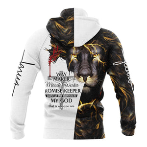 Jesus Way Maker Lion Hoodie For Men And Women