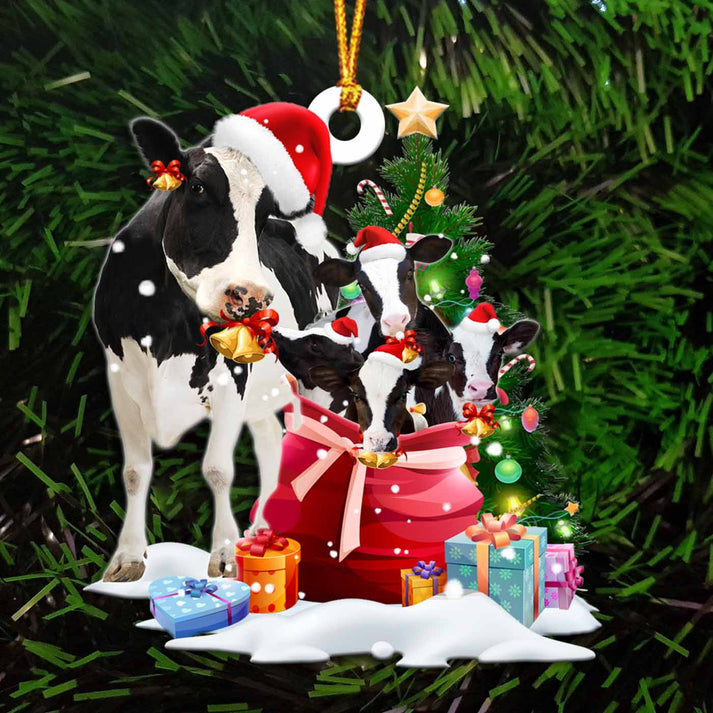 Cow And Gift Bags Ornament - Gift For Animal Lover