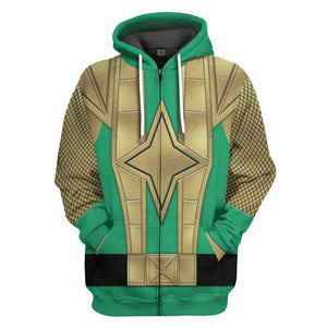 Green Samurai Rangers Ninja Storm Costume Cosplay Hoodie