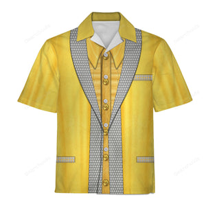 Elvis Presley Gold Lame - Costume Cosplay Hawaiian Shirt ELHS49