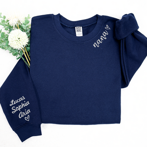 Custom Text Nana Mimi Grandma - Embroidered Sweatshirt, Hoodie, Tshirt - Best Gift for Grandma