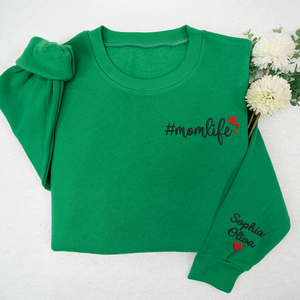 Custom Mom And Kids Momlife - Embroidered Sweatshirt, Hoodie, Tshirt - Best Gift for Mom