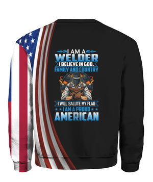 I Will Salute My Flag I Am A Proud American Sweater