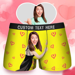 Custom Photo Basic Heart - Gift For Husband, Boyfriend - Personalized Men's Boxer Briefs