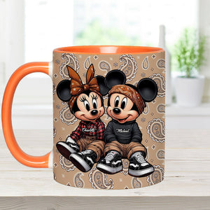 Chicano Mouse Couple - Personalized Mouse Accent Mug - DN100