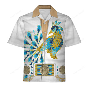 Elvis Presley Peacock Outfit - Costume Cosplay Hawaiian Shirt ELHS05