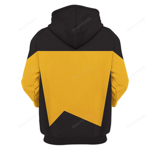 Star Trek The Next Generation Yellow Hoodie Sweatshirt Sweatpants