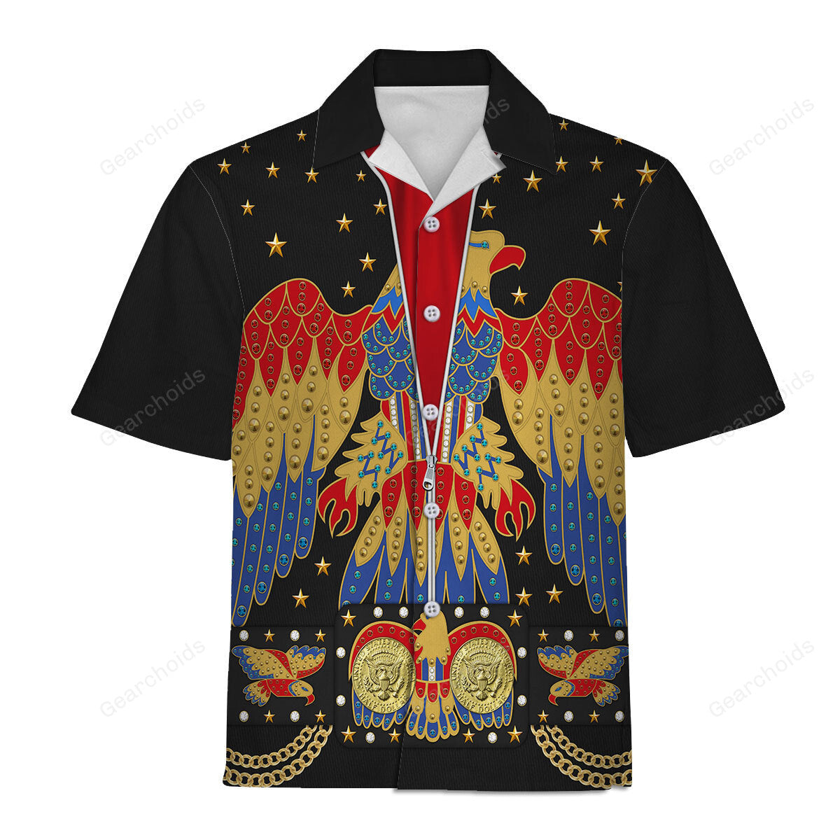 Elvis Eagle Black - Costume Cosplay Hawaiian Shirt