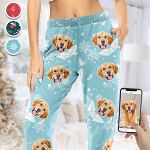 Custom Photo Happy Pawlidays - Christmas Gift For Pet Lovers - Personalized Pajama Pants NA94