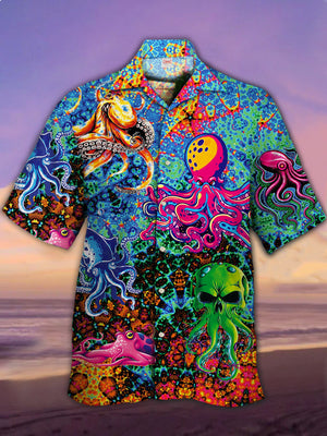 Hippie Light Colorful Lover Art Style Skull Variation Octopus Hawaiian Shirt