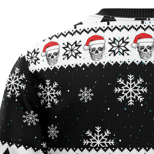 Skull Pine Tree Ugly Christmas Sweater - Funny Gift For Friend, Family Member