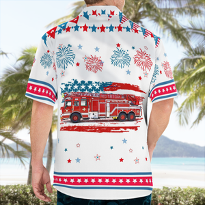 Red Oak, Texas, Red Oak Fire Department, 4Th Of July Hawaiian Shirt