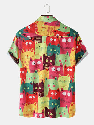 Men's Printed Casual Cartoon Hawaiian Shirt