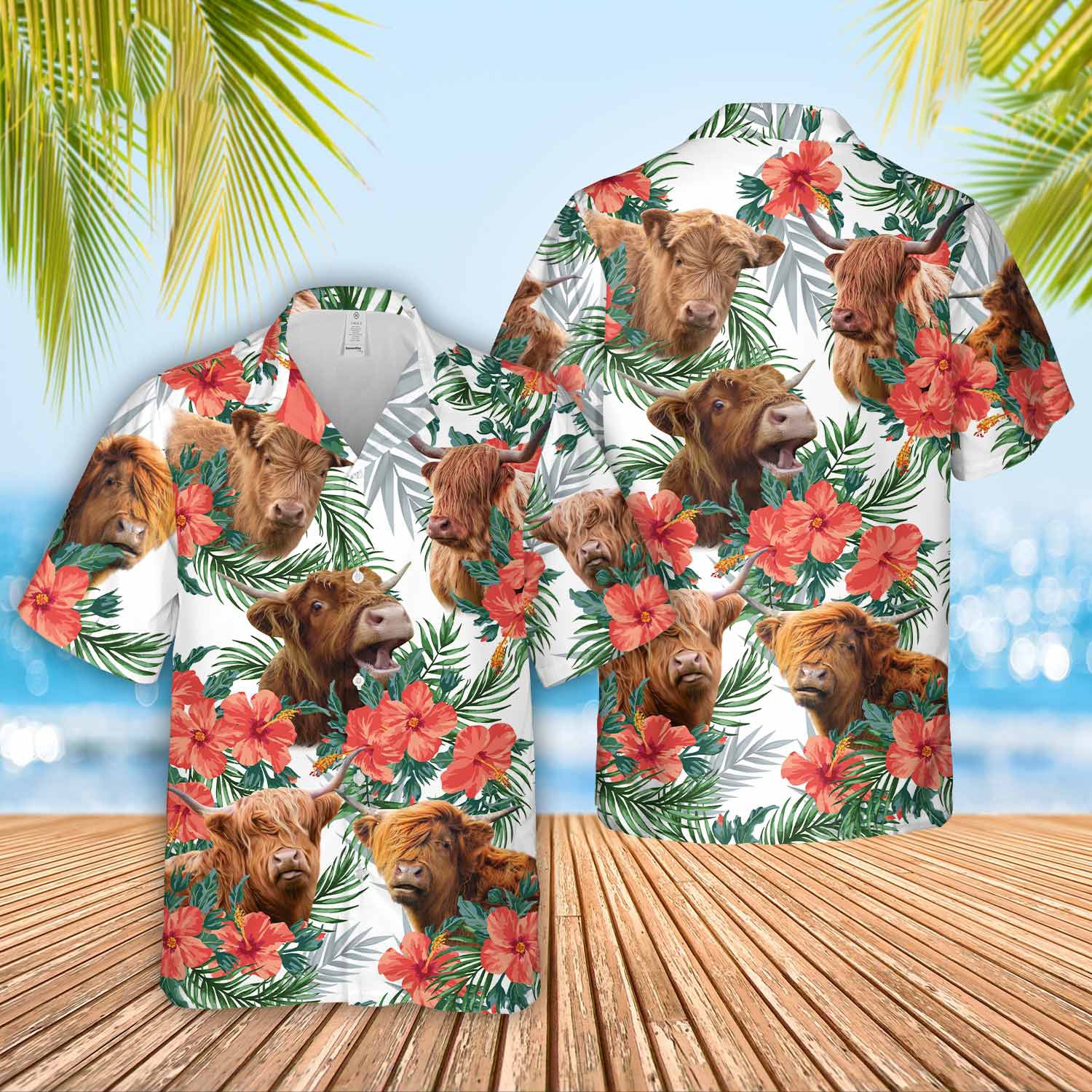 Unique Highland Hawaiian Flowers Hawaiian Shirt