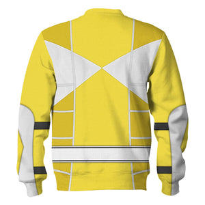 Yellow Mighty Morphin Power Ranger Cosplay C2 - Hoodie Set, Sweatshirt, Sweatpants PRHS94