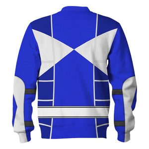 Blue Mighty Morphin Power Ranger Cosplay C2 - Hoodie Set, Sweatshirt, Sweatpants