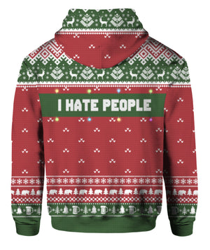 I Hate People Christmas Bear Hoodie For Men And Women