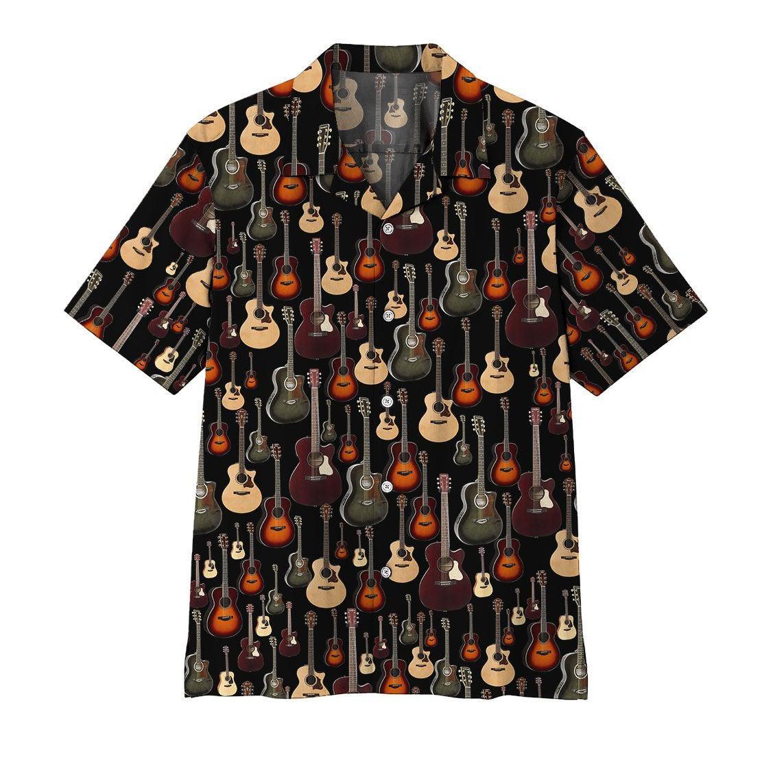 Acoustic Guitar Black Music Instrument Hawaiian Shirts For Men And For Women