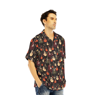 Acoustic Guitar Black Music Instrument Hawaiian Shirts For Men And For Women