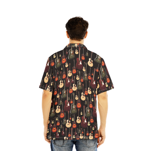 Acoustic Guitar Black Music Instrument Hawaiian Shirts For Men And For Women