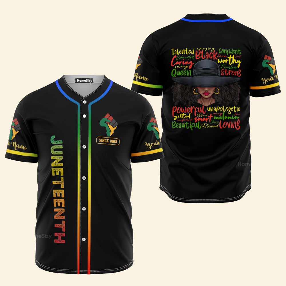 African Black History African American Ladies Juneteenth - Custom Name Baseball Jersey