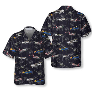 Tropical Aircraft On Coconut Forest Hawaiian Shirt