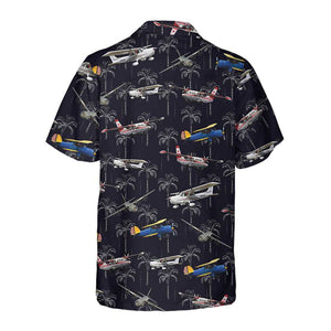 Tropical Aircraft On Coconut Forest Hawaiian Shirt