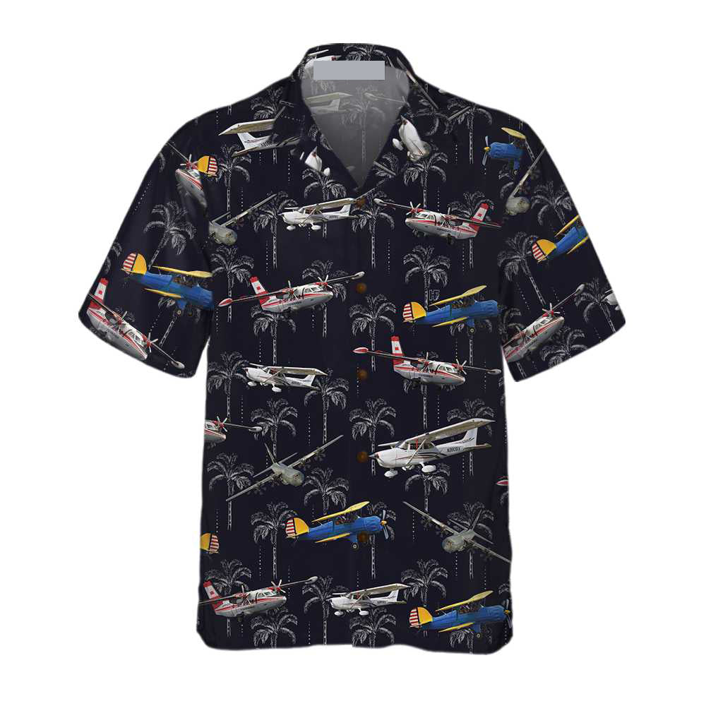 Tropical Aircraft On Coconut Forest Hawaiian Shirt