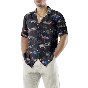 Tropical Aircraft On Coconut Forest Hawaiian Shirt