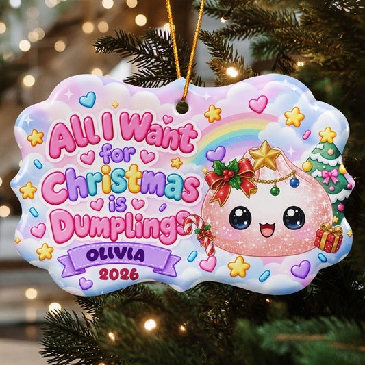 All_I_Want_For_Christmas_Is_Cute_Dumplings_Gift_For_Squishy_Hunter_Personalized_Ornament_1