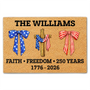 America250YearsOfFaithFreedom PersonalizedDoormat1
