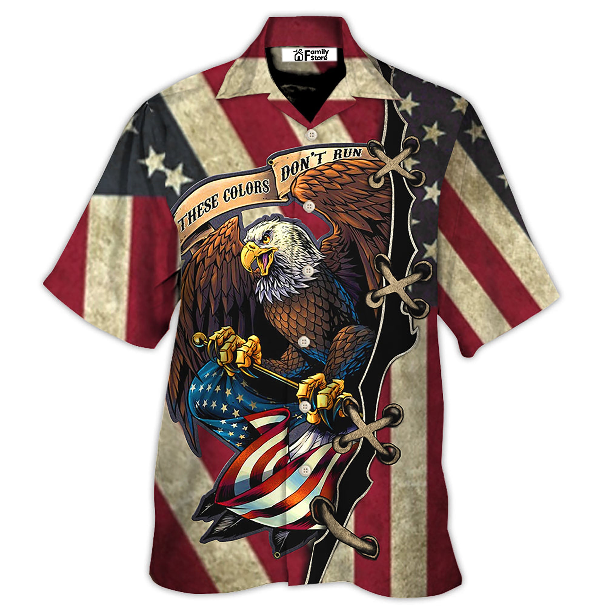 America Eagle Fly Flag Hawaiian Shirt