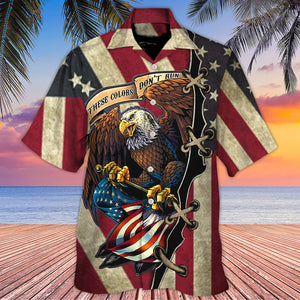 America Eagle Fly Flag Hawaiian Shirt