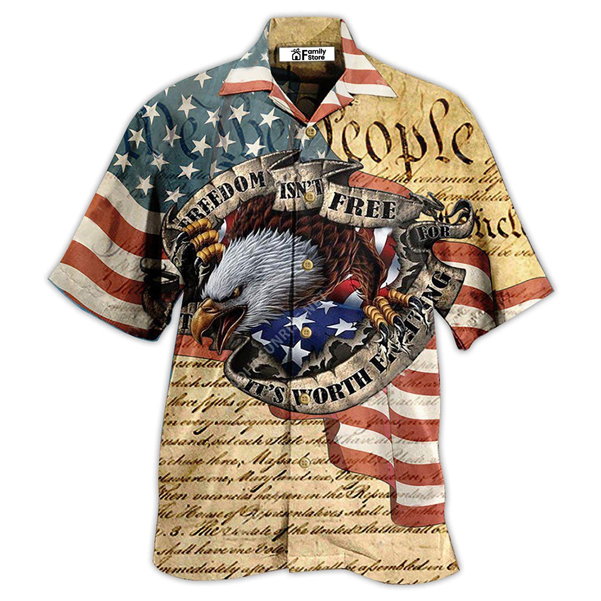 America Freedom Worth Fighting For America Hawaiian Shirt