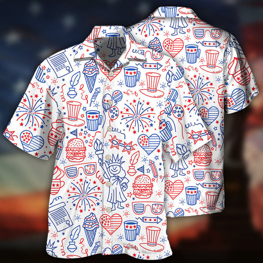 AmericaIndependenceDayFourthOfJulyCoolArt HawaiianShirt OwlOhh_6276_2