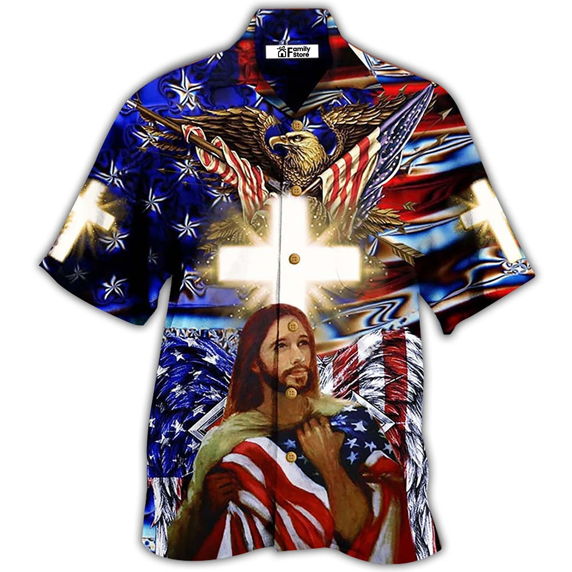 America Jesus Bless Hawaiian Shirt