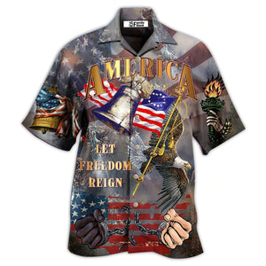 America Let Freedom Reign Hawaiian Shirt