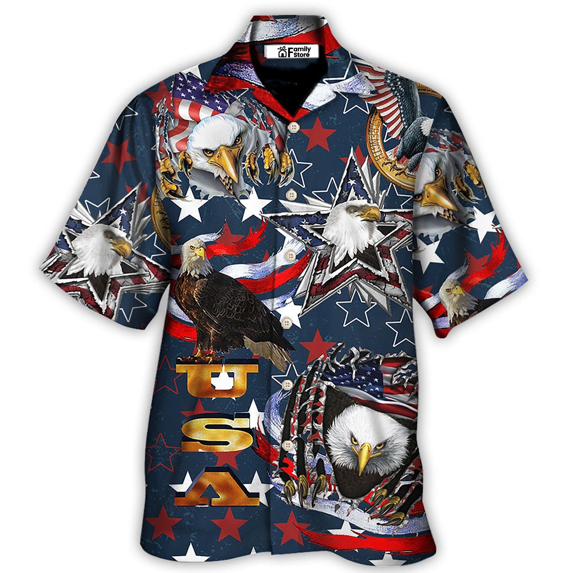 America Love Eagle Freedom Happy Hawaiian Shirt