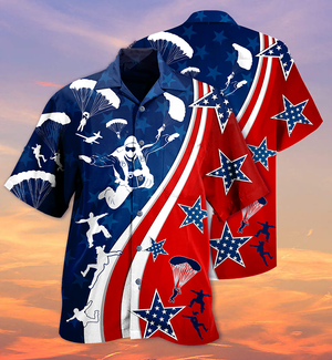 America Parachute Jump Cool Hawaiian Shirt