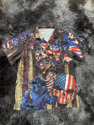 America Skull Pride Hawaiian Shirt