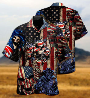 America Skull Pride Hawaiian Shirt