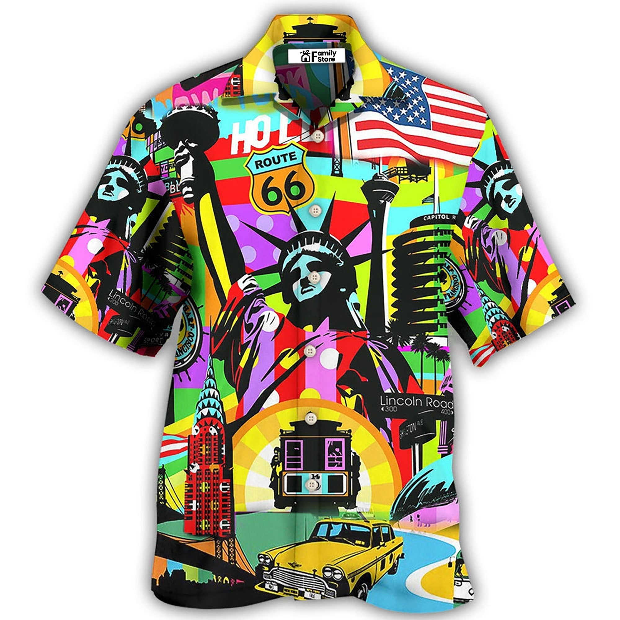 America Travel Colorful Style Hawaiian Shirt