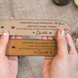 Annoying Each Other For Many Years - Gift For Husband - Personalized Engraved Leather Belt