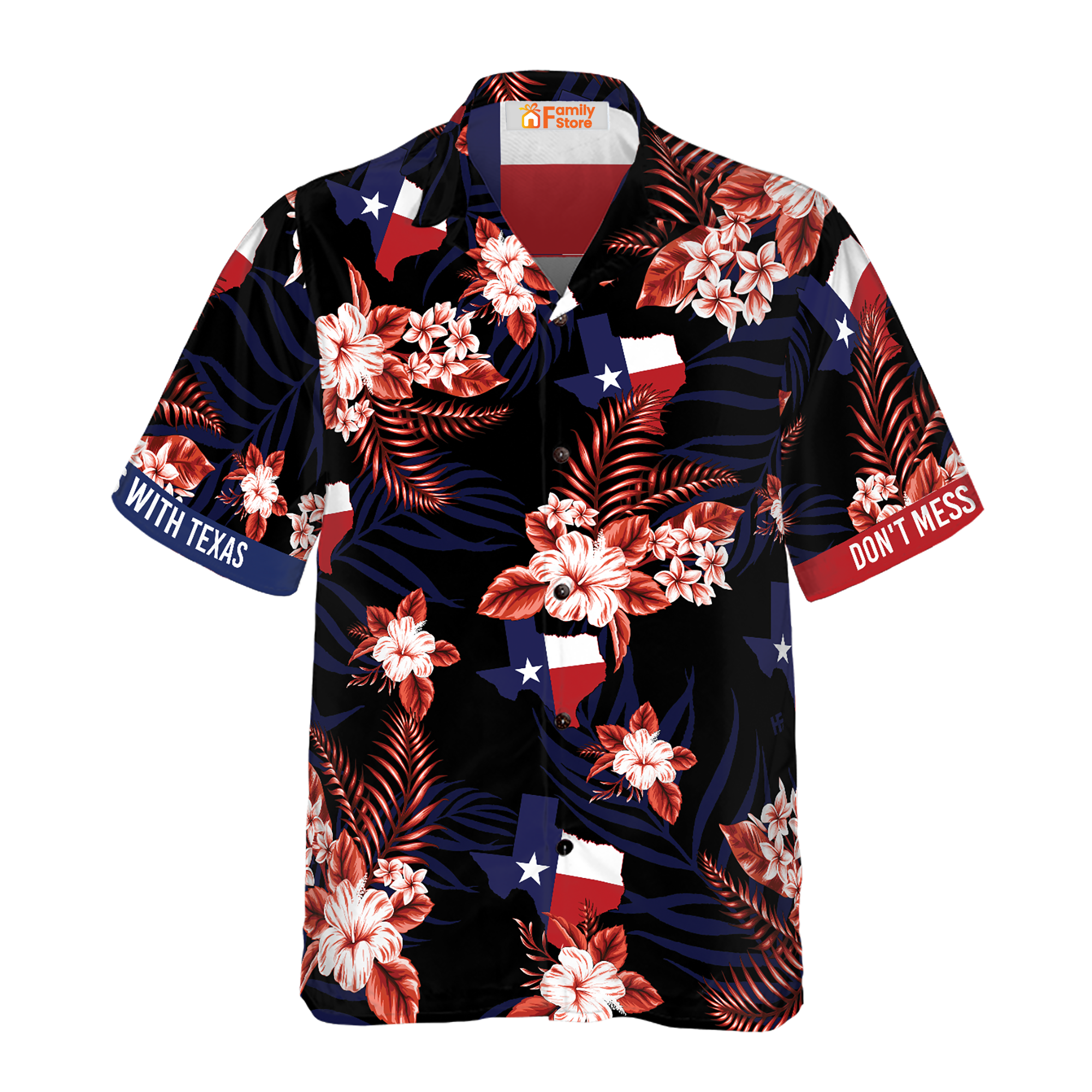 Bluebonnet Don'T Mess With Texas Hawaiian Shirt Black Version