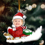 Baby Boy_ Girls_ Kids_ Grandkids Sleigh  Personalized Acrylic Photo Ornament_1