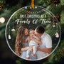 Baby First Christmas As A Family Of Three Personalized Acrylic Photo Ornament_1_c91a7d1d 7fff 4102 8d59 da01d4a3131d