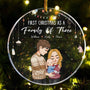 Baby First Christmas As A Family Of Three Personalized Circle Acrylic Ornament_4_166abf27 4563 41ae 9cef 5cac5fe23bfd
